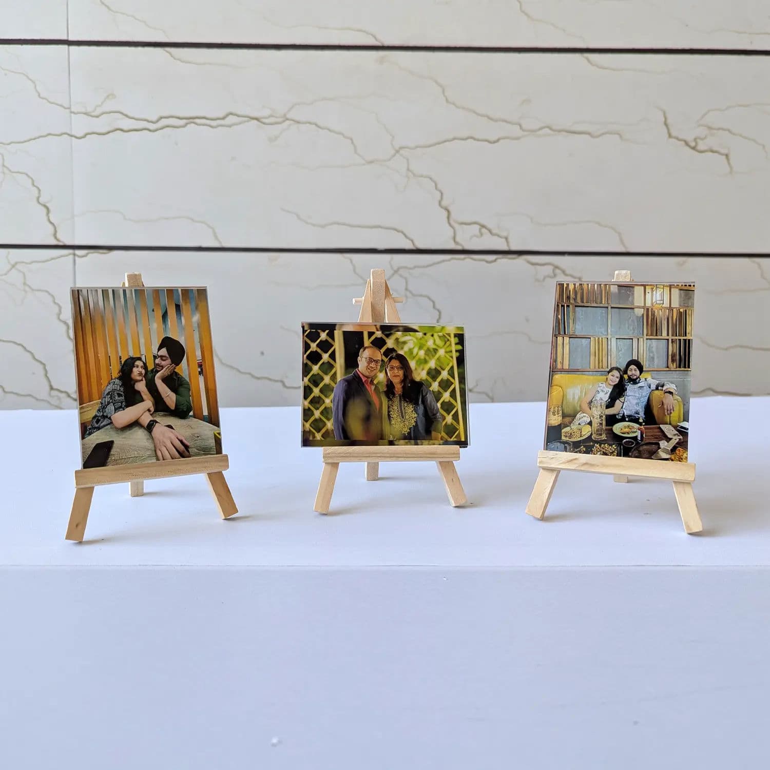 Set of Mini Frames with Wooden Stand - Image 1